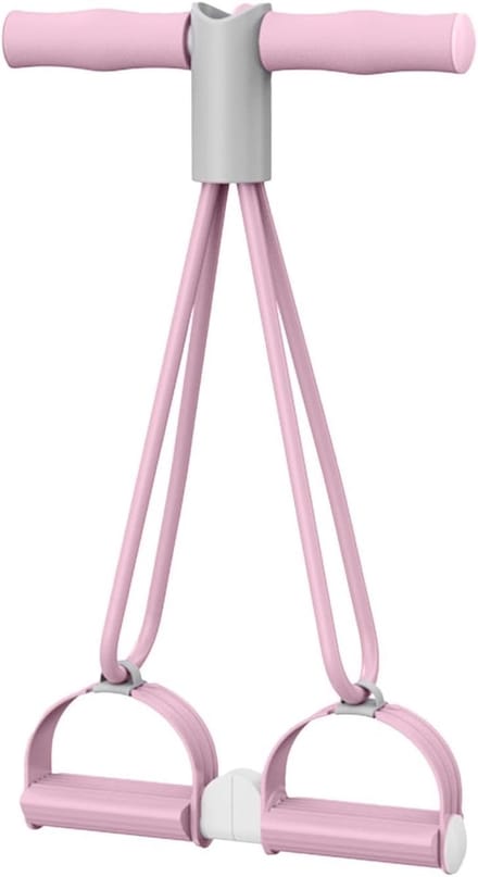 Pedaaltrekapparaat - Stretchbanden - Thuis sporten - Antislip handgrepen - Compact ontwerp - Roze