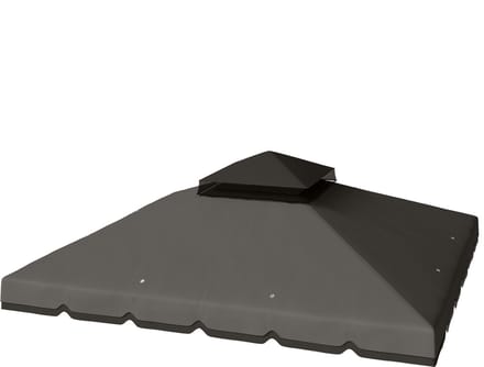 Outsunny Vervangingsdak-Polyester-300L x 300B cm-Lichtgrijs+Donkergrijs