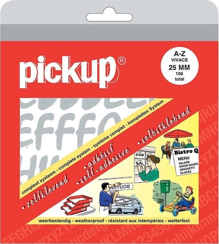 Pickup plakletters boekje Vivace zilver - 25 mm