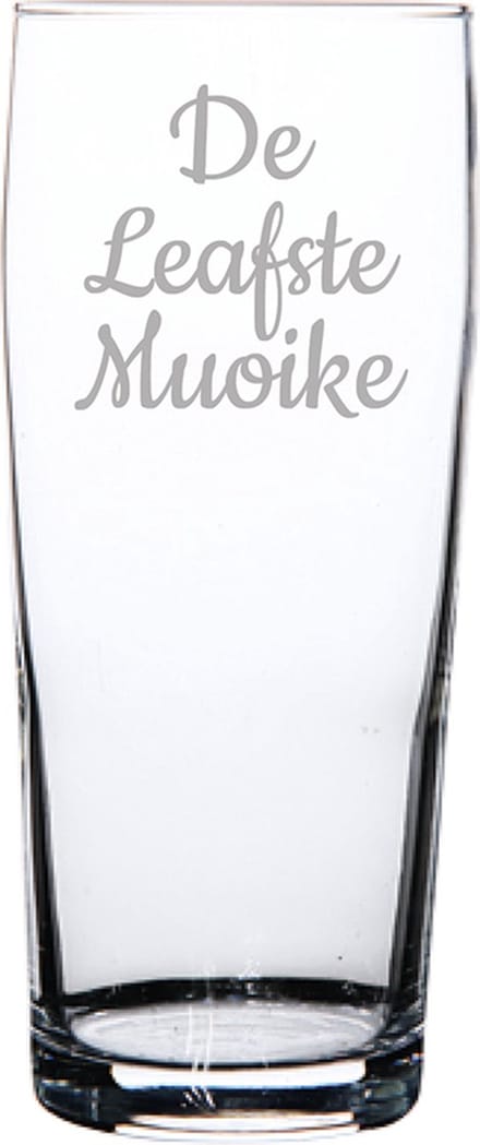 Gegraveerde bierfluitje 19cl De Leafste Muoike