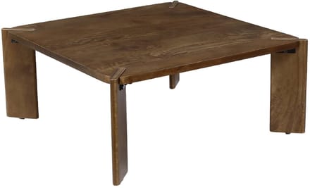 sweeek - Vierkante salontafel in massief hout 80cm - reva