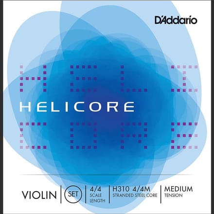 D'Addario H310-44M violin string set 4/4, medium, with tin-plated high-carbon plain steel E-1 string