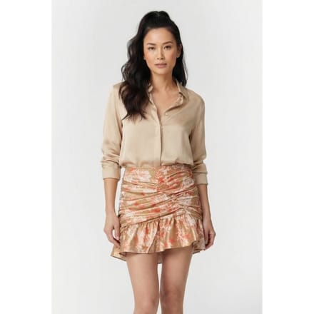 IRO Paris Junia Coral/gold Maat: S | Mini Rokken Outlet | Dames | Goud