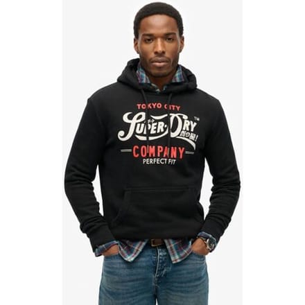 Superdry - Perfect Fit Script hoodie - Heren - Hoodies