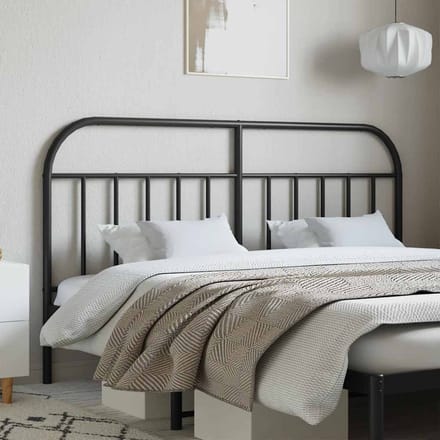 vidaXL - Vervangend - hoofdbord - metaal - zwart - 160 - cm