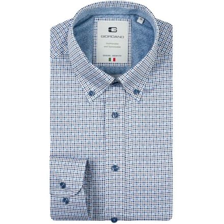 Giordano Overhemd Loretto Allover Mini Squares Satin Stretch Navy / male