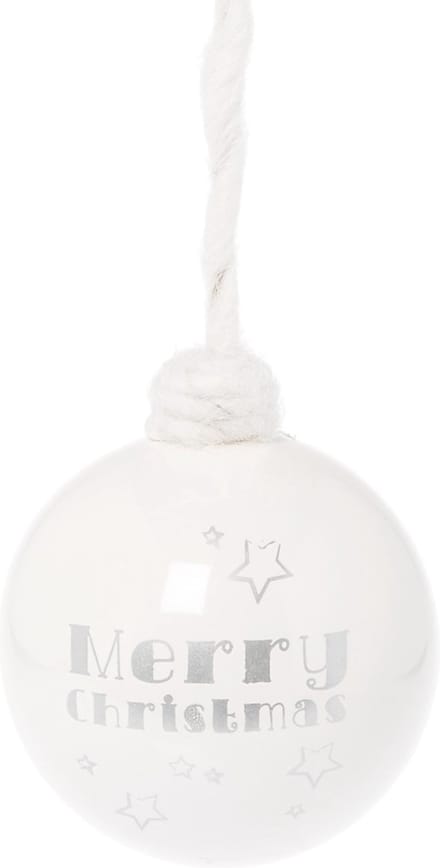 Riverdale Kerstbal Merry wit 10cm
