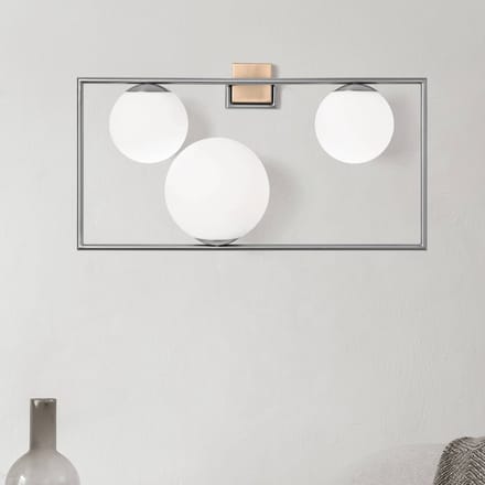 miloox by Sforzin Buble wandlamp, staalkleurig, 3-lamps, glas
