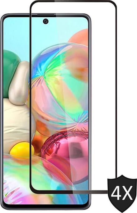 Screenprotector geschikt voor Samsung A71 - 4x Full Glas PET Folie