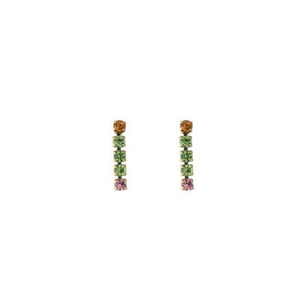 Bijoutheek Oorknop Ketting Strass Multi Goud