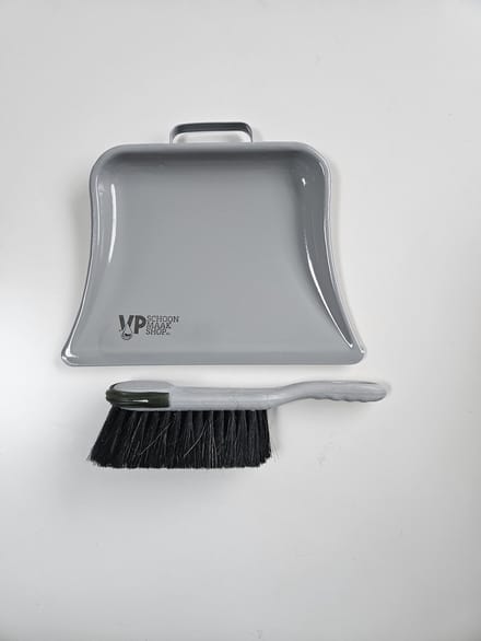 Veegset-stoffer-blik-stofblik metaal met veger natuurlijk haar