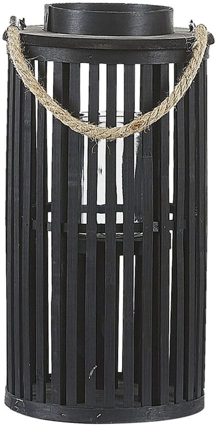 LUZON - Lantaarn - Zwart 40 cm - Wilgenhout