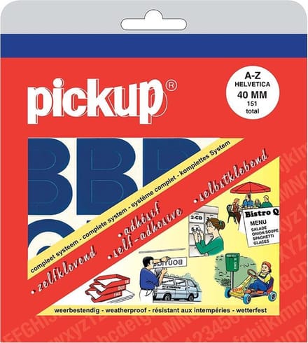 Pickup plakletters boekje Helvetica blauw - 40 mm