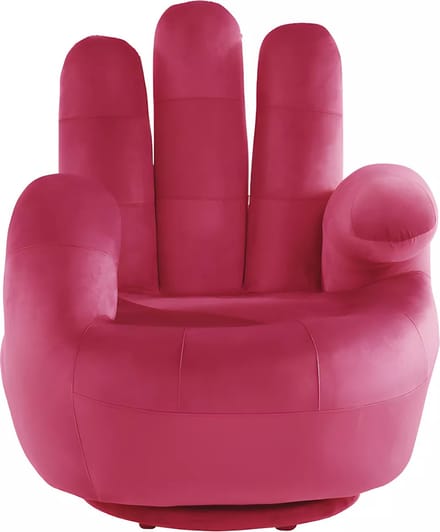 Vente-unique Draaibare fauteuil hand CATCHY van fluweel - Fuchsia