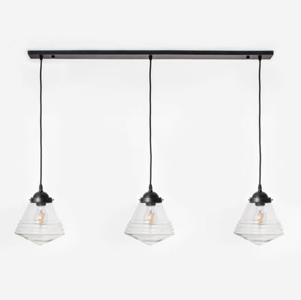 3 x Luxe School Small Helder lampen aan plafondbalk Moonlight - Art Deco Trade