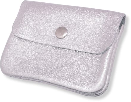 Bijoutheek Portemonnee Leer Italiaans Metallic Licht Zilver