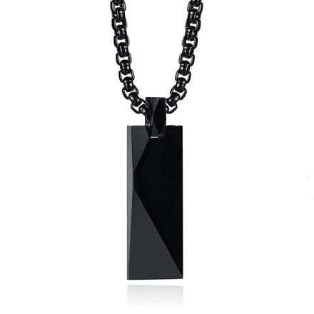 Mendes Ketting met Hanger Geometrisch - Langwerpig Zwart