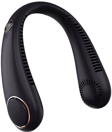 Bladeless Nek Ventilator - Draagbare Nek Ventilator - 5 Standen - Met Display - Oplaadbaar - Nekventilator Bladloos - Hand Ventilator - Gezichtsventilator - Neck Fan - Opvliegers Mini Ventilator USB Halsventilator - Draagbare Ventilator - Blauw