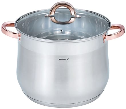 Klausberg 7794 - soeppan met deksel - 10.7L - 26 cm - RVS - inductie - alle warmtebronnen