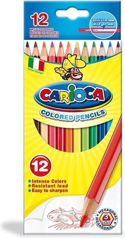 3X - Carioca Hexagonal Multi 12stuk(s) kleurpotlood - 3 Sets