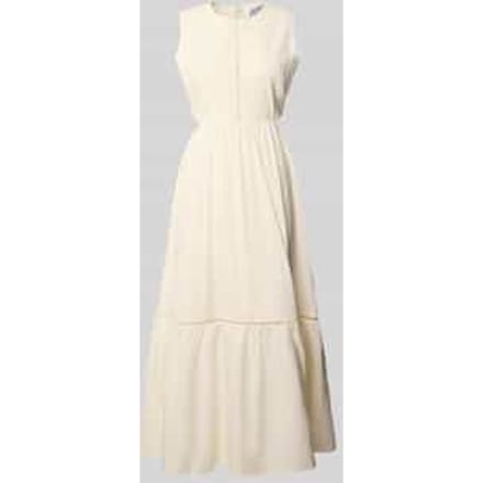 midi-jurk van linnenmix met viscose,