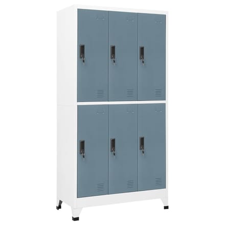 vidaXL - Lockerkast - 90x45x180 - cm - staal - lichtgrijs - en - donkergrijs