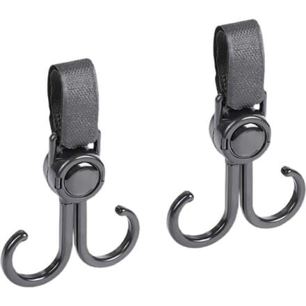 2pcs Crochets Pivotants pour Poussette Double Multifonctionnels Réglables Crochets pour Poussette de Vélo pour Suspendre des Sacs