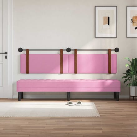vidaXL - Hangend - hoofdbord - Roze - Antiek - PU