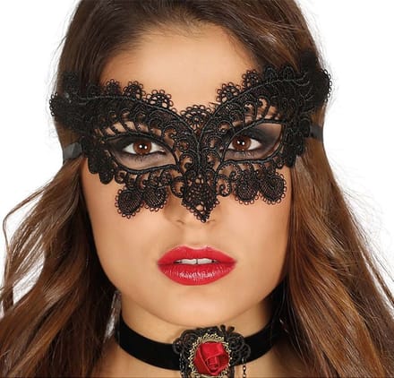 Fiestas Guirca - Masker Vlinder Embroidered - zwart