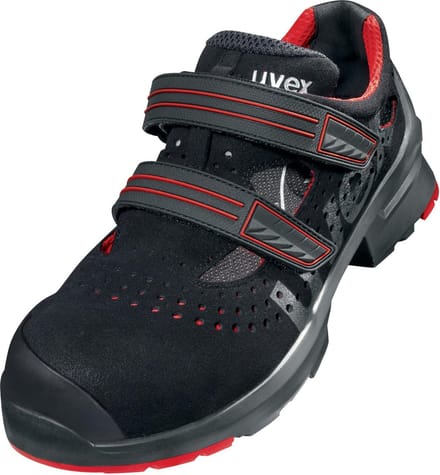 Uvex 1 paar sandalen S1P 85362 zwart, rood (85362)