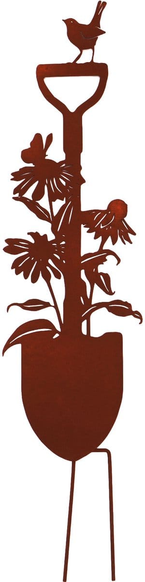 UNUS® Tuinsteker schop vogel zonnehoed roestlook