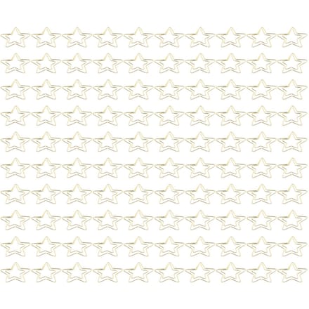 100 Pièces Trombones Dorés Métal Durable Inoxydable Doré Inaltérable Largement Utilisés Trombones Mignons pour Maison Bureau Étoile white