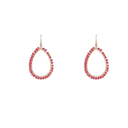 Day&Eve by Go Dutch Label Oorhangers Open Druppel Smal Fuchsia