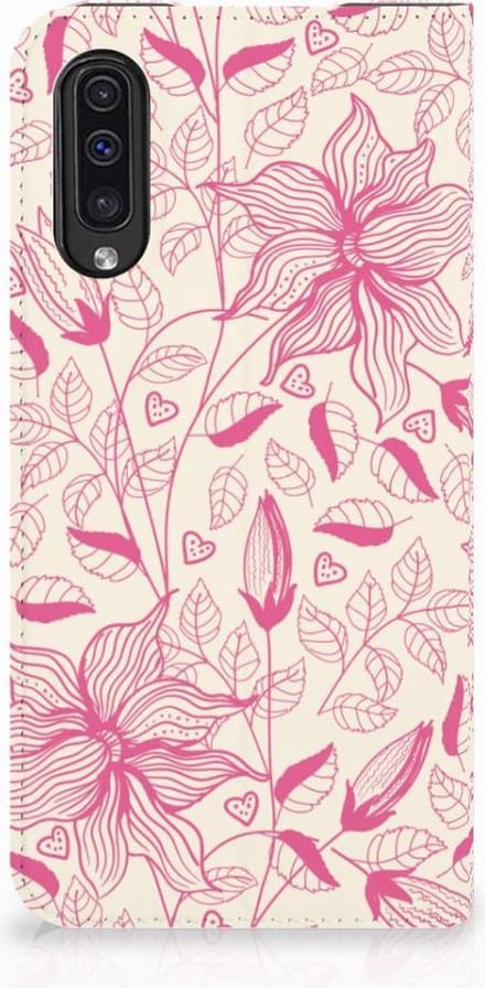 Samsung Galaxy A50 Smart Cover Pink Flowers