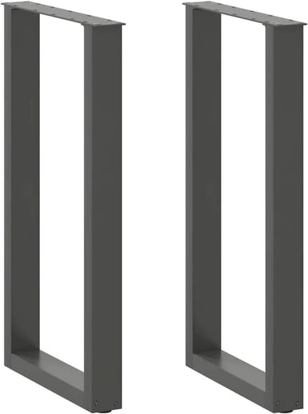 Set van 2 U-vormige Bartafelpoten - Verstelbare Hoogte Stalen Onderstel