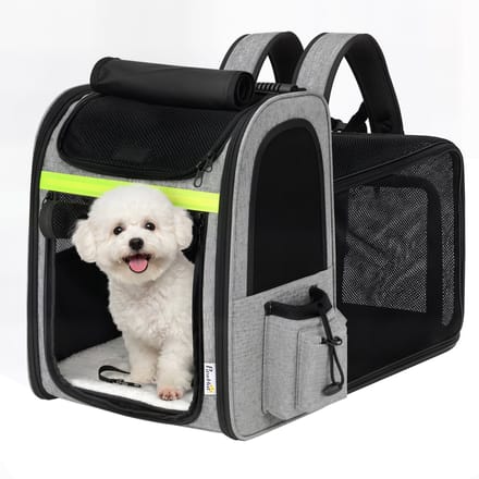 PawHut Dierentransporttas-Polyester-33,5L x 28B x 42H cm-Lichtgrijs