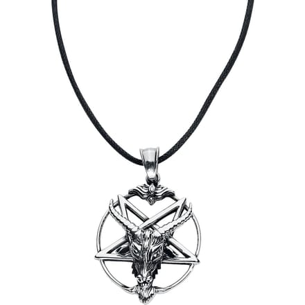 etNox hard and heavy - Gothic Halsketting - Goat Pentagram - zilverkleurig