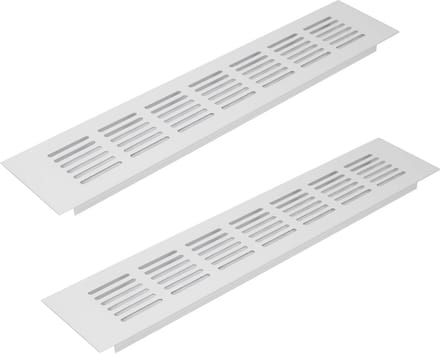 Set van 2 Witte Aluminium Ventilatie Roosters 60x300mm met Insektennet