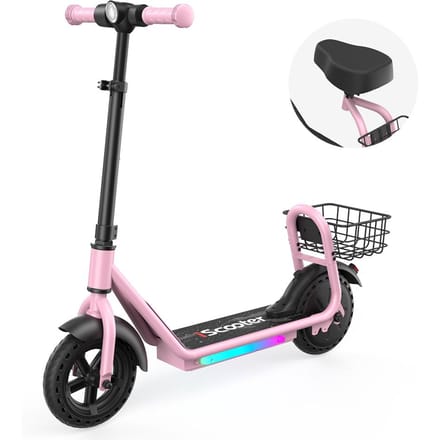 iScooter iK7 2-in-1 Kinder E-Step met Afneembaar Zadel & Mandje roze