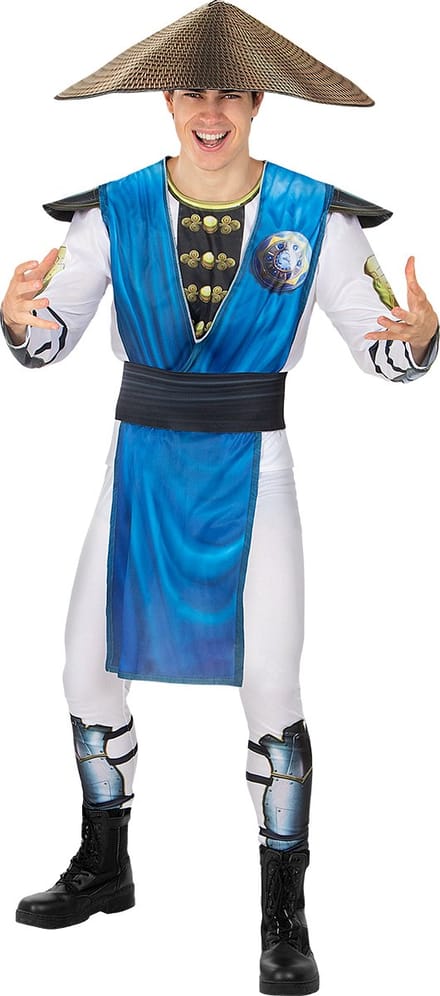 FUNIDELIA Raiden Kostuum voor mannen - Mortal Kombat - Maat M - Blauw