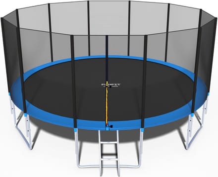 Trampoline 490 cm met Net & Ladder - Blauw/Zwart - Max. 150 kg