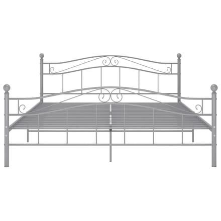 vidaXL - Bedframe - metaal - grijs - 160x200 - cm