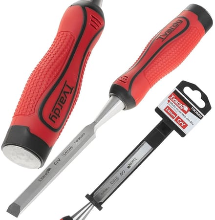 Tvardy Platte houtbeitel - CrV staal - Ergonomische grip - 14 mm