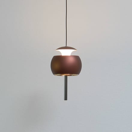 LOOM DESIGN LED hanglamp Parachute, bruin, Ø 9,6 cm, aluminium