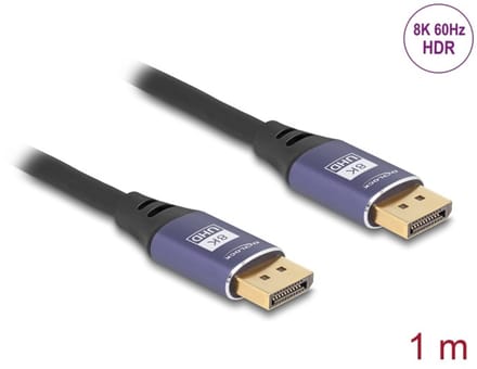 Delock DisplayPort Cable 8K 60 Hz 1 m lila metal