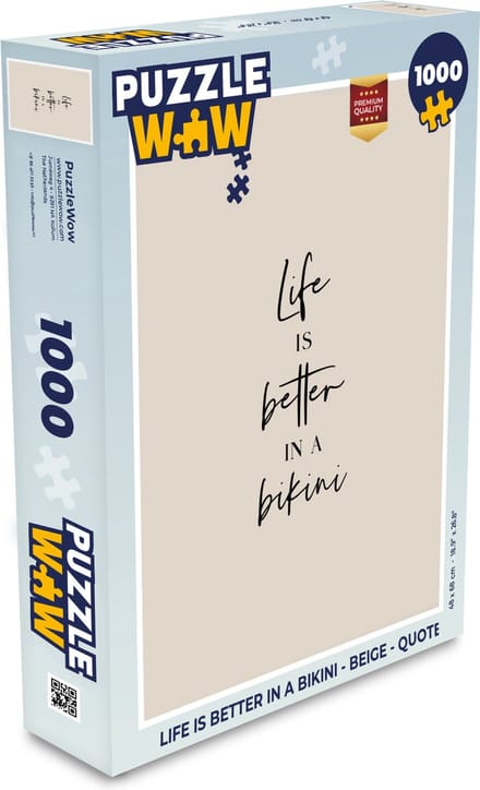 Puzzel Life is better in a bikini - Beige - Quote - Legpuzzel - Puzzel 1000 stukjes volwassenen