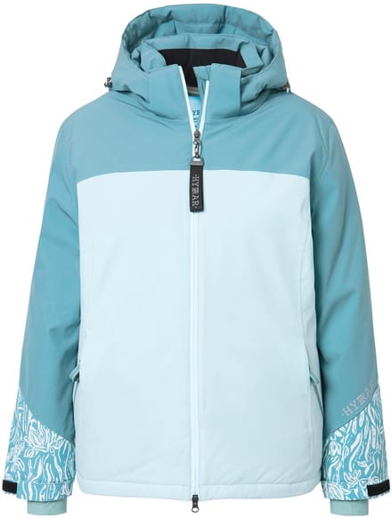Ulla Popken - Dames - HYPRAR functionele jas waterdicht sneeuwrok capuchon - Gletsjergroen - Maat 42+