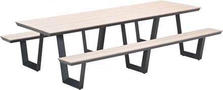 Garden Impressions Bell picknick set 280x178 cm carbon black light teak vironwood