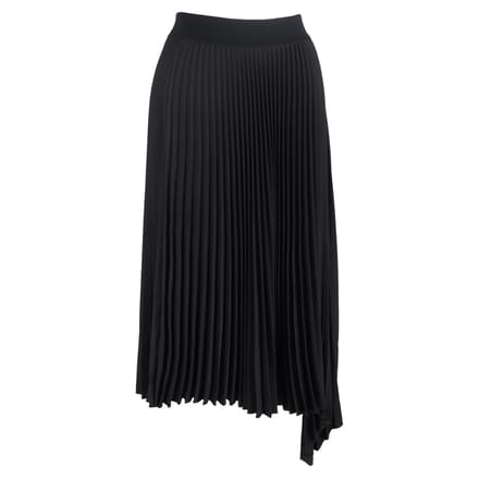 Joseph geplooide midi-rok met asymmetrische vorm in zwart polyester