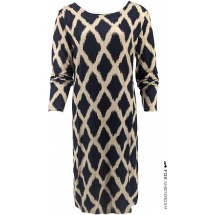 FOS Amsterdam Fos jurk fiona ruit navy